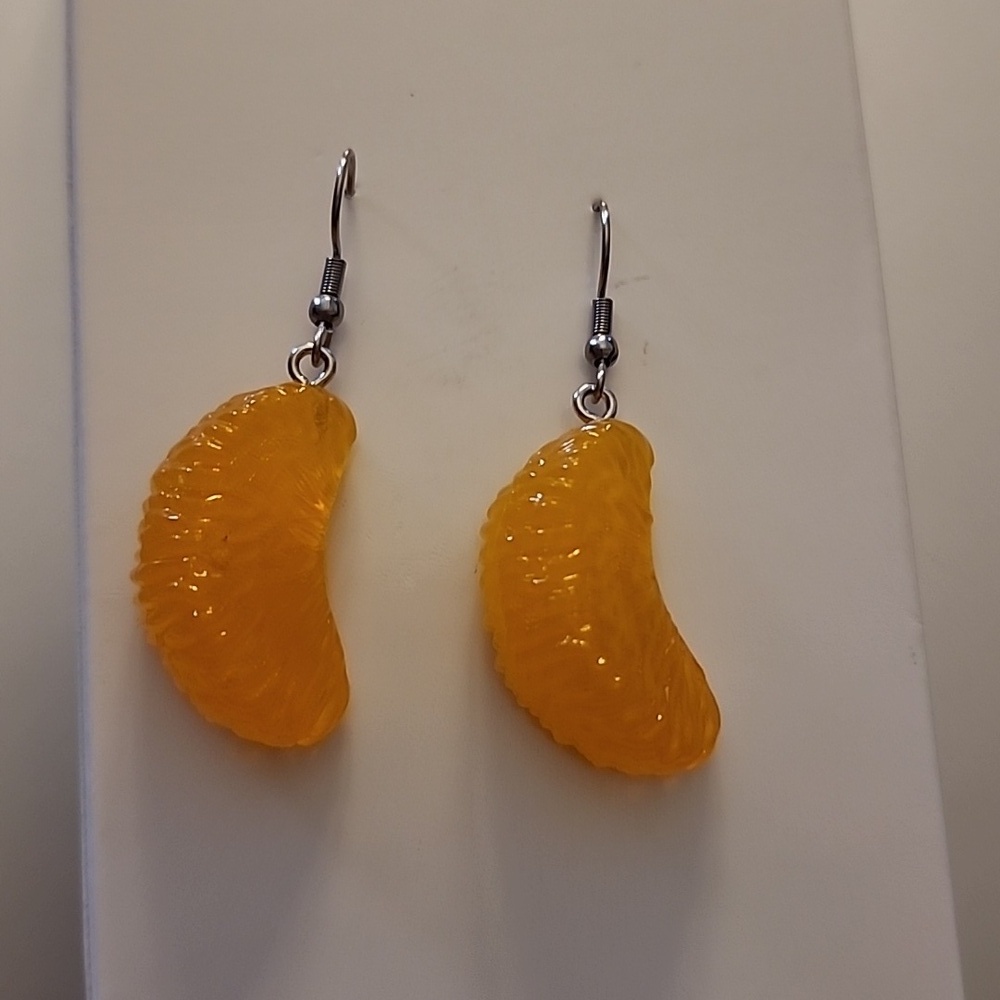 Orange Slice earrings acrylic Whimsy